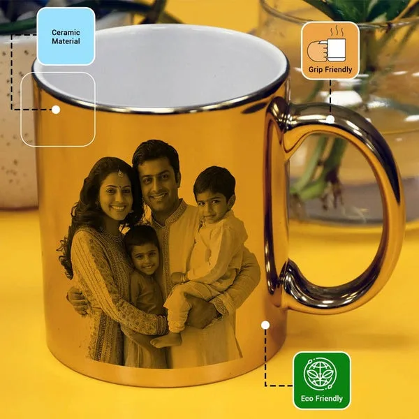 Golden Photo Mug – Personalised Family & Couple Memory Mug thumbnail 1