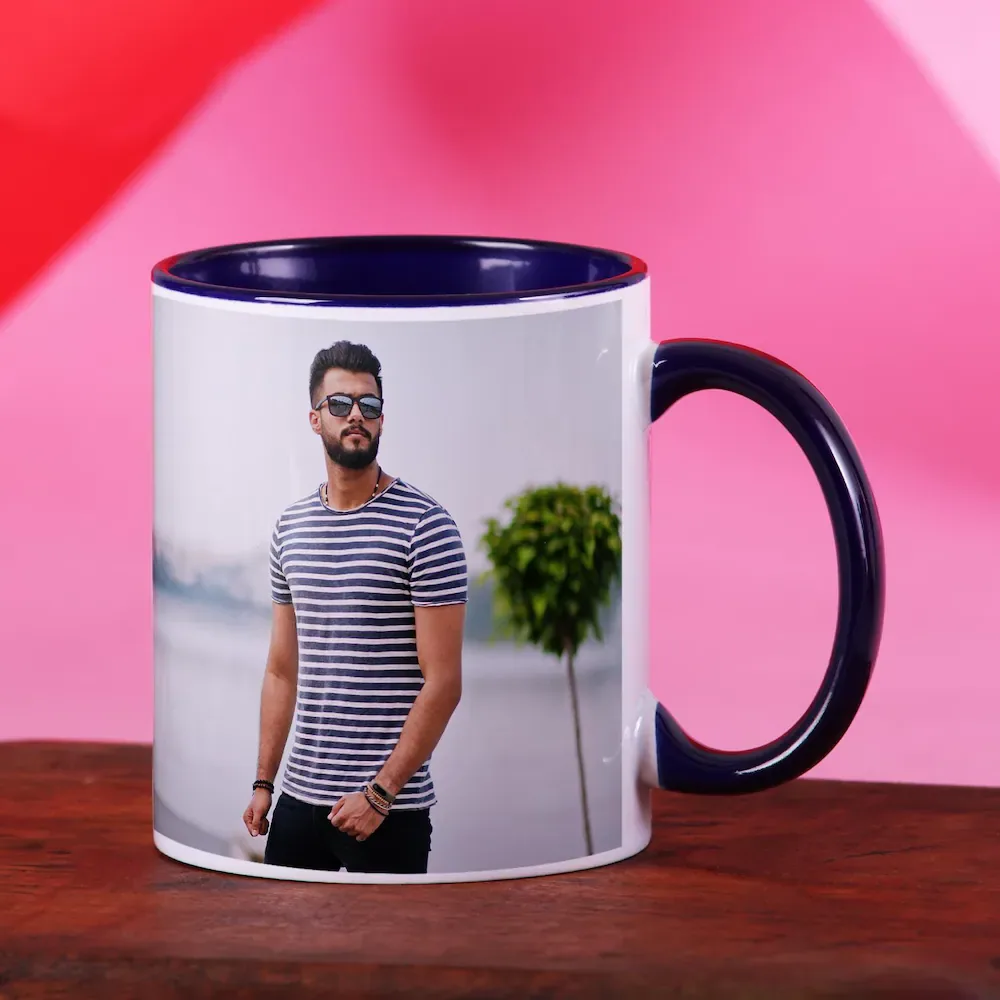 Custom Blue Photo Mug – Personalized with Your Favorite Picture thumbnail 2