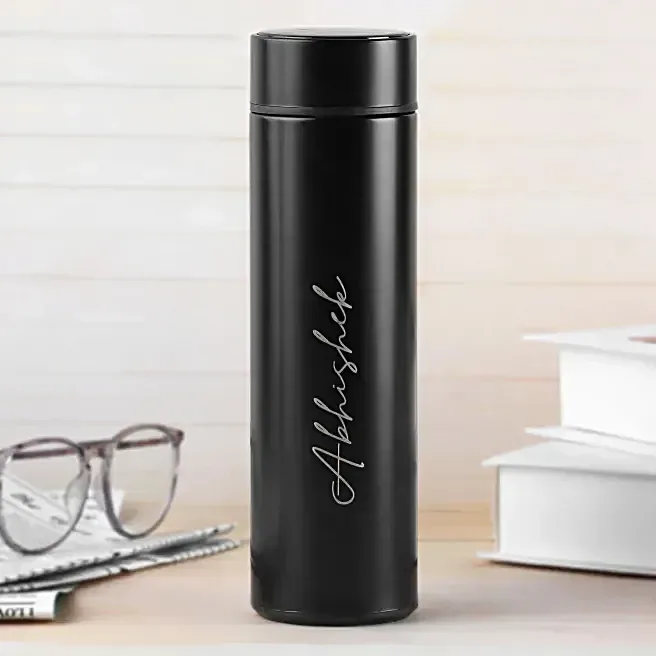 Personalised Temperature Display Water Bottle with LED Smart Lid thumbnail 2