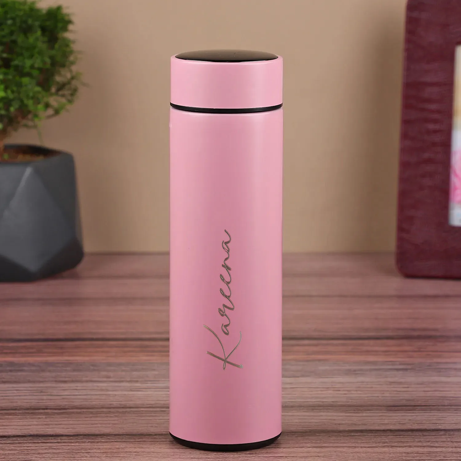 Personalised Name Pink Water Bottle – Custom Stainless Steel Insulated Bottle for Gym, Office & Travel thumbnail 6