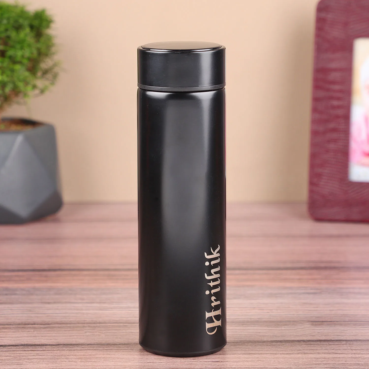 Personalised Name Black Temperature Bottle – Smart LED Display Stainless Steel Insulated Water Bottle thumbnail 3