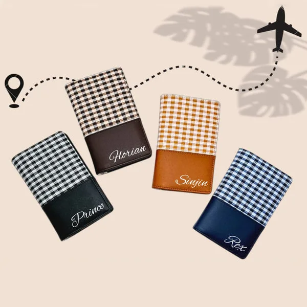 Personalized Gingham Passport Covers – Custom Travel Essentials thumbnail 1