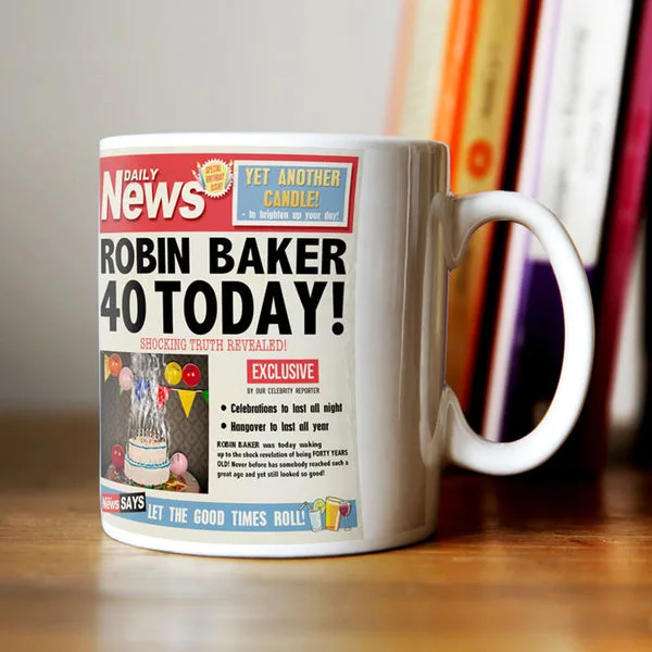 Personalised Mug - 40th Birthday News thumbnail 2