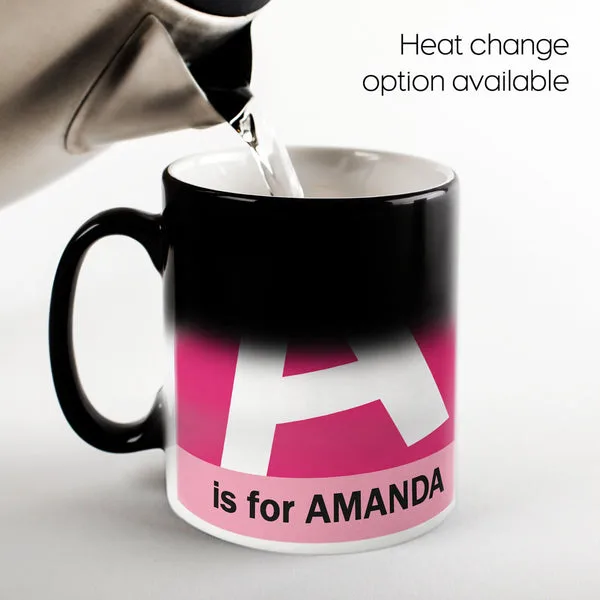 Personalised Mug - A To Z Vibrant Pink thumbnail 2