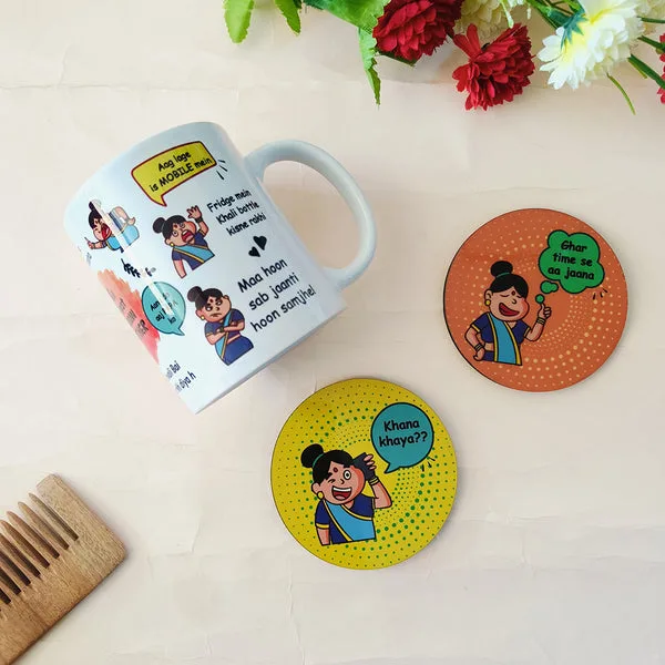 Mother's Day Gift Set – Quirky Ceramic Mug with Tea Coasters for Mom thumbnail 3