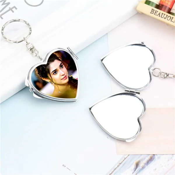 Personalized Keyring Foldable Metal Pocket Mirror Keychain thumbnail 6