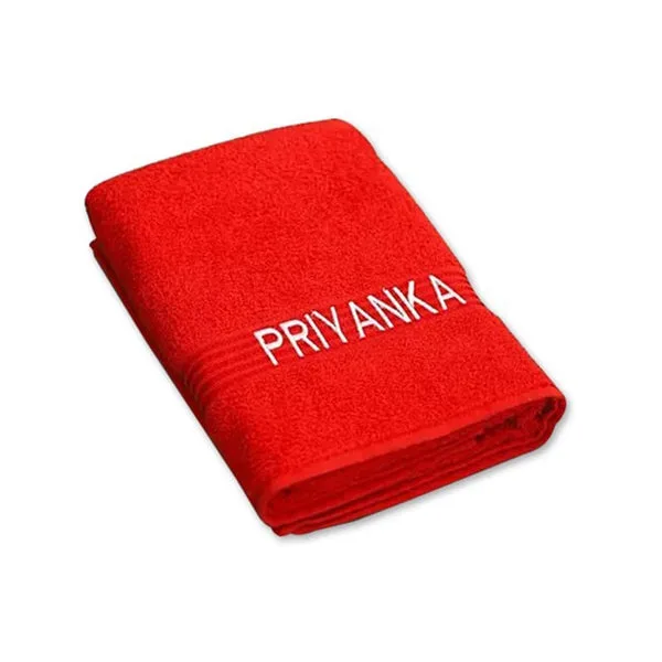 Personalized Cotton Towel - Red thumbnail 1