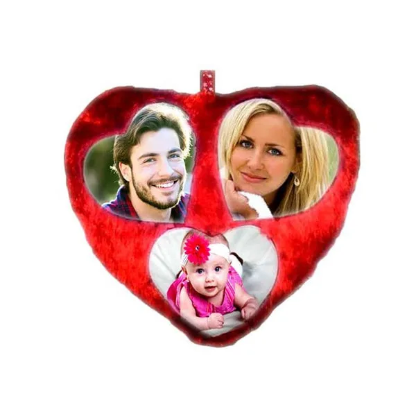 Heart-Shaped Our Love Story Personalized Fur Cushion thumbnail 1