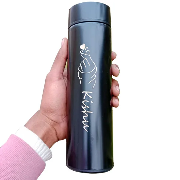Personalised Temperature Water Bottle With Name - Love thumbnail 3