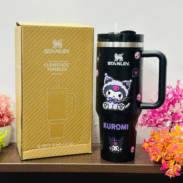 Kuromi Stanley Edition Tumbler – 1200ml Leakproof Insulated Mug with Straw & Handle thumbnail 2