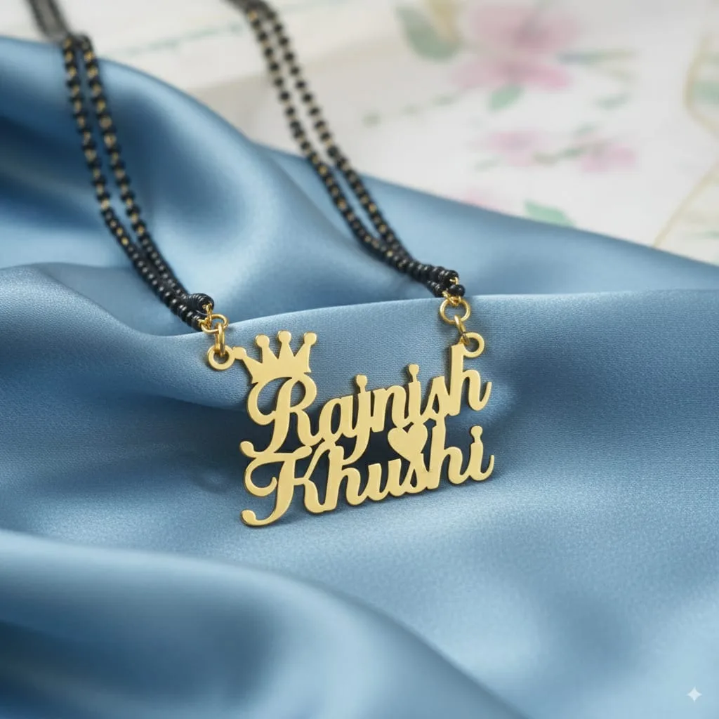 Crown Design Couple Name Mangalsutra thumbnail 3