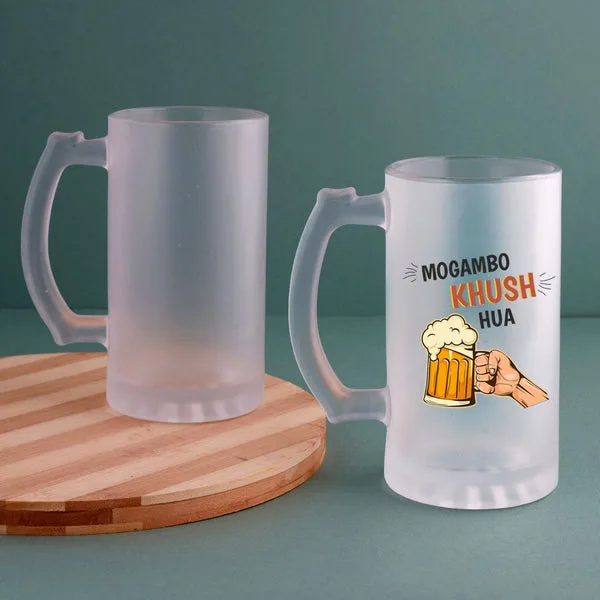 Personalised Frosted Beer Mug - Mogambo khus Hua thumbnail 4