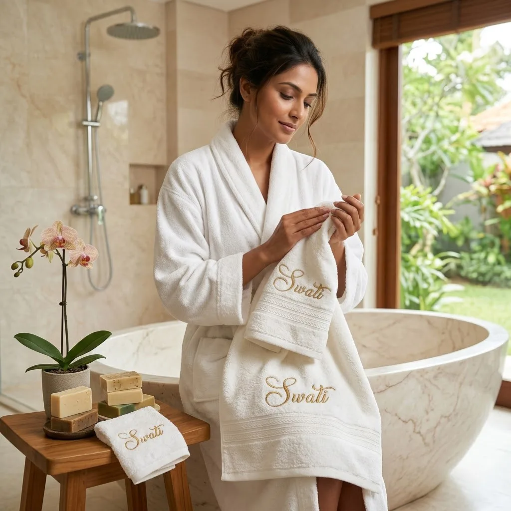 Personalised Cotton Bath Towel Set (3-in-1 Combo) thumbnail 2