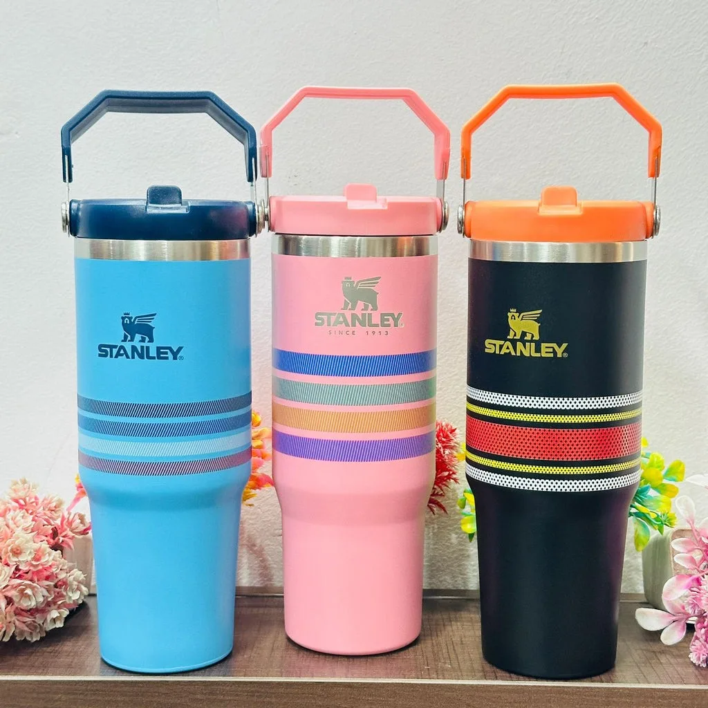 100% Original Stanley Insulated Stainless Steel Tumbler with Handle & Straw | 900 ML Hot & Cold Vacuum Cup thumbnail 1