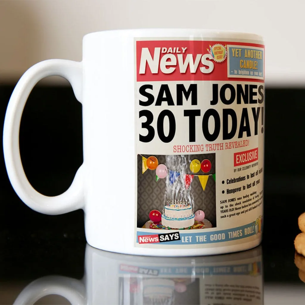 Personalised Mug - 30th Birthday News thumbnail 1