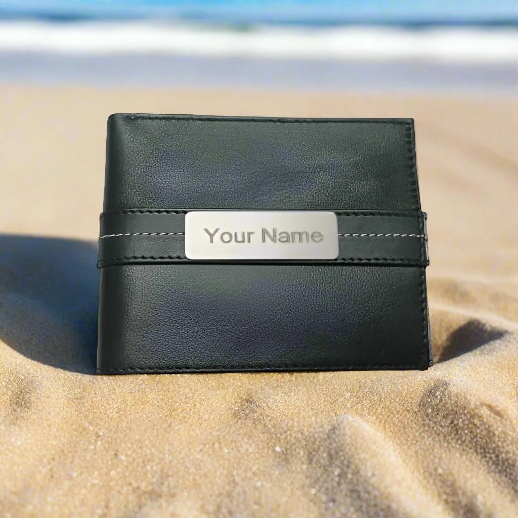 Black Luxury Soft Quality Genuine Leather Wallet Purse thumbnail 1