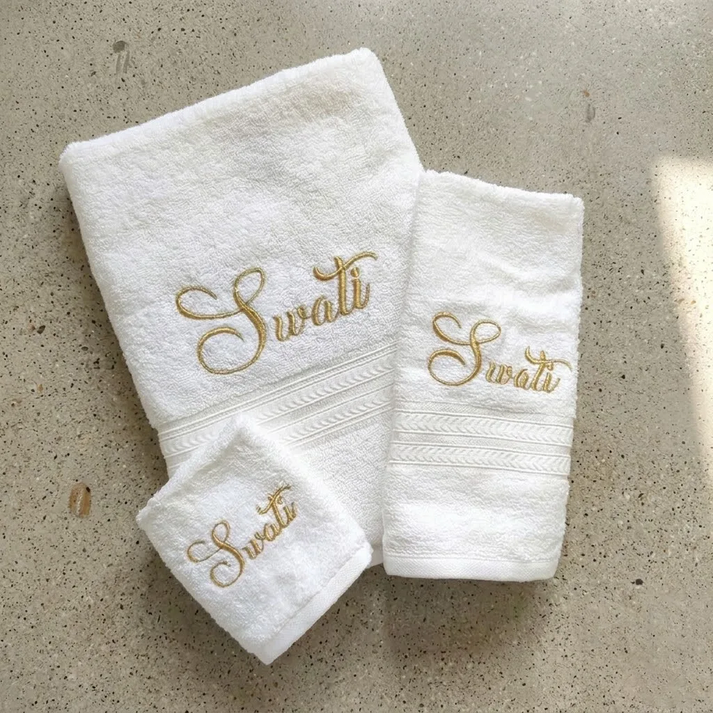 Personalised Cotton Bath Towel Set (3-in-1 Combo)
