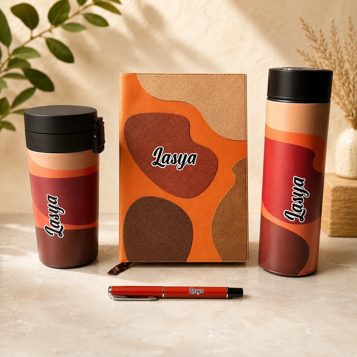 Doodle 4-in-1 Premium Corporate Gift Set | Personalized Gift Hamper with Temperature Bottle, Diary, Travel Mug & Pen