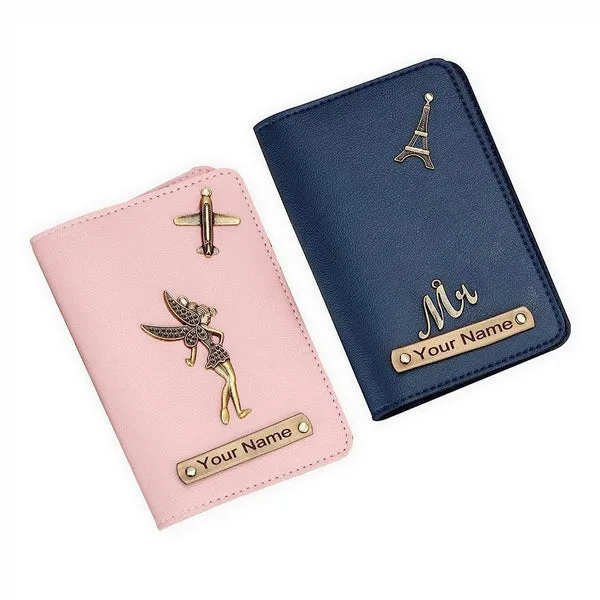 Personalized Passport Holder with Charms – For Couples