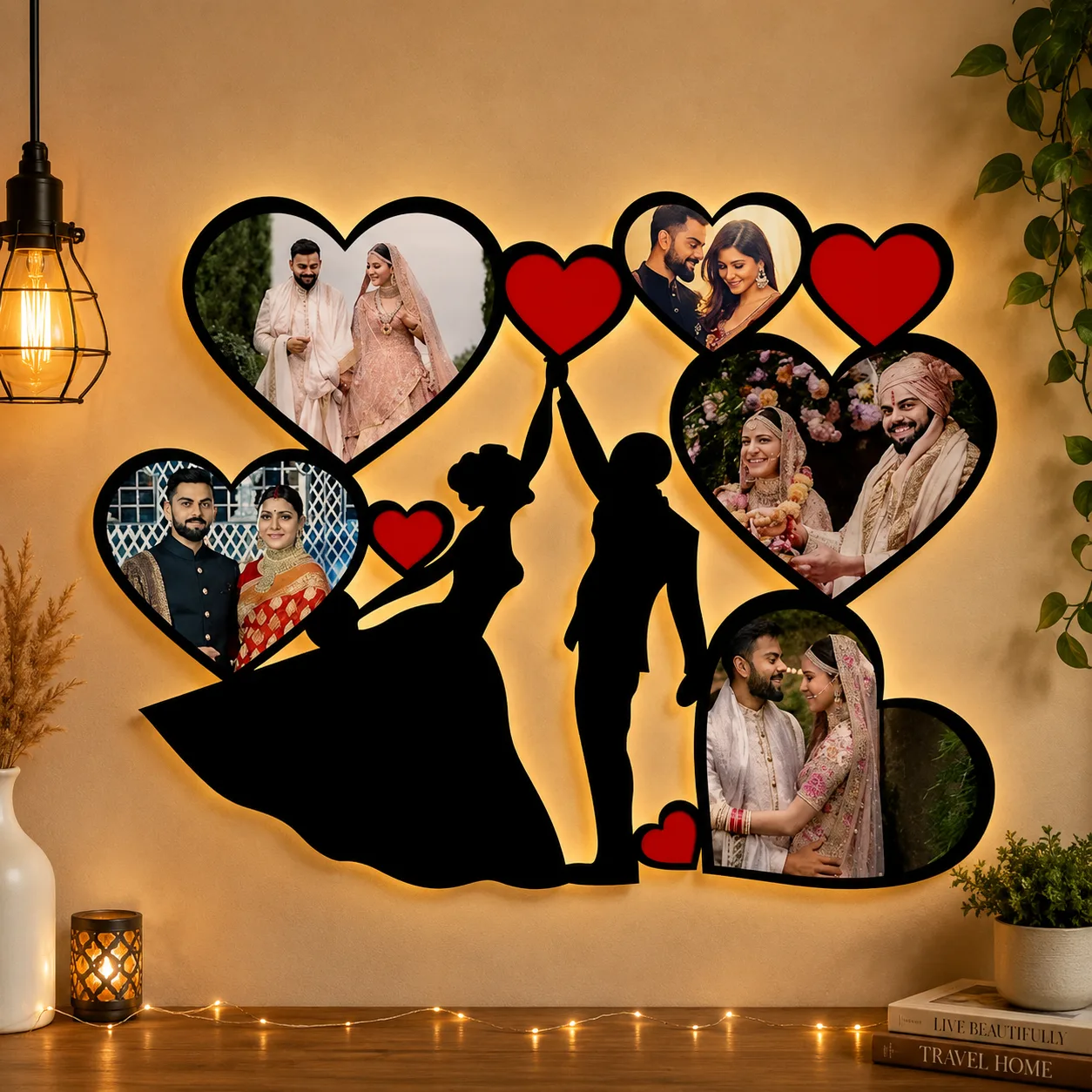Personalized Couple Heart Photo Frame Wall Décor