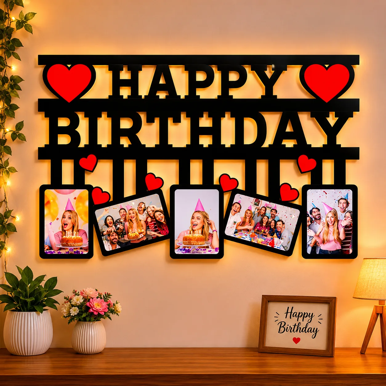 Personalized Happy Birthday Photo Frame Wall Hanging